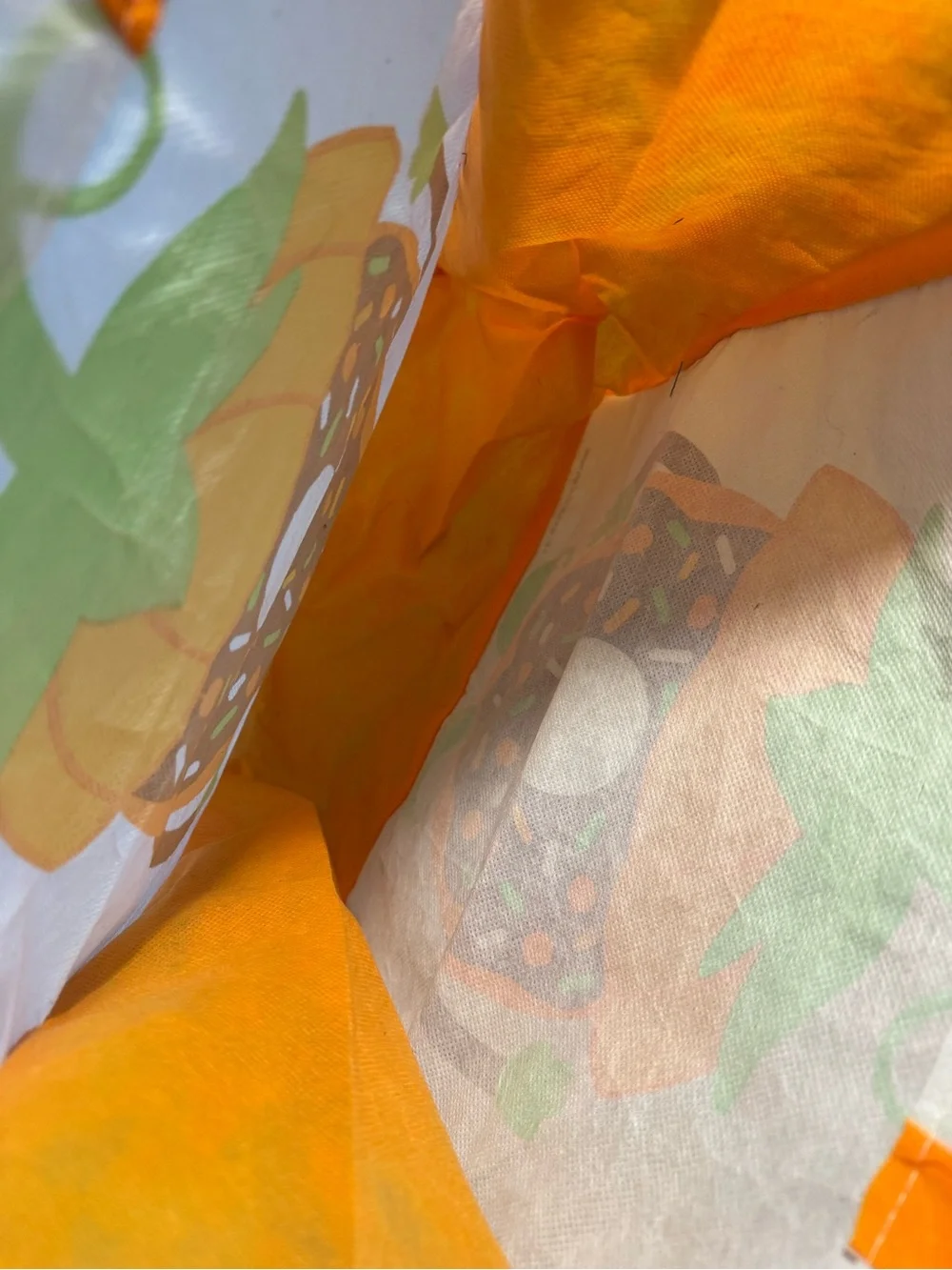 2011 Dunkin Donuts Pumpkin Kids Orange Donut Character Tote Trick or Treat Bag